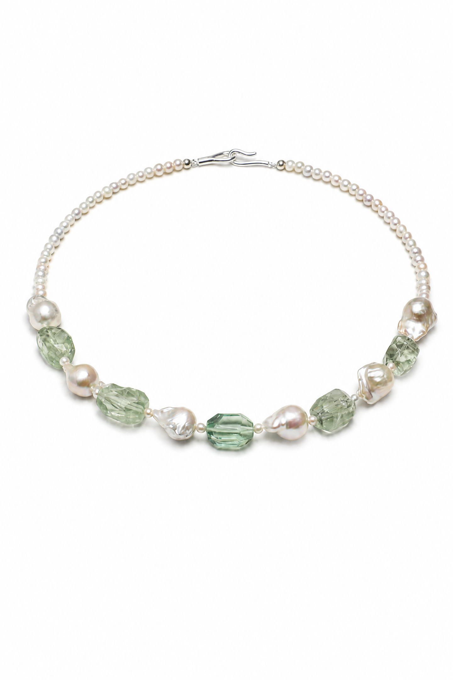 MIST TIDE · Fluorite & Baroque Pearl Necklace