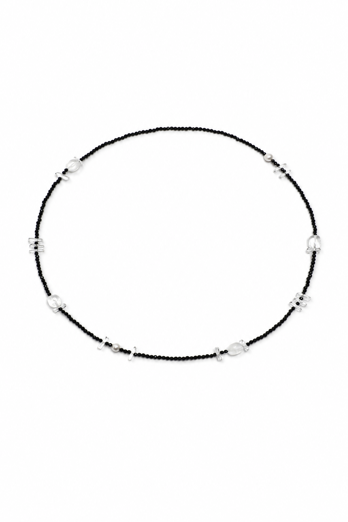 INKED LUSTER · Clear Quartz & Tourmaline Long Necklace