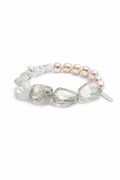 MOSS & ICE · Green Crystal & Pearl Bracelet