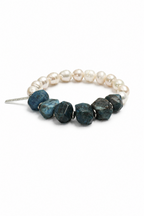 DEPTH RIPPLE · Blue Apatite & Pearl Bracelet