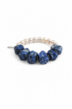 DEEP REALM · Lapis Lazuli & Pearl Bracelet