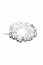 OPTIC GREY · Grey Pearl & Clear Quartz Bracelet