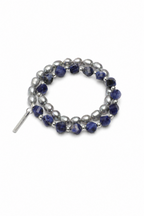 GREY RIPPLE · Sodalite & Pearl Double-Wrap Bracelet