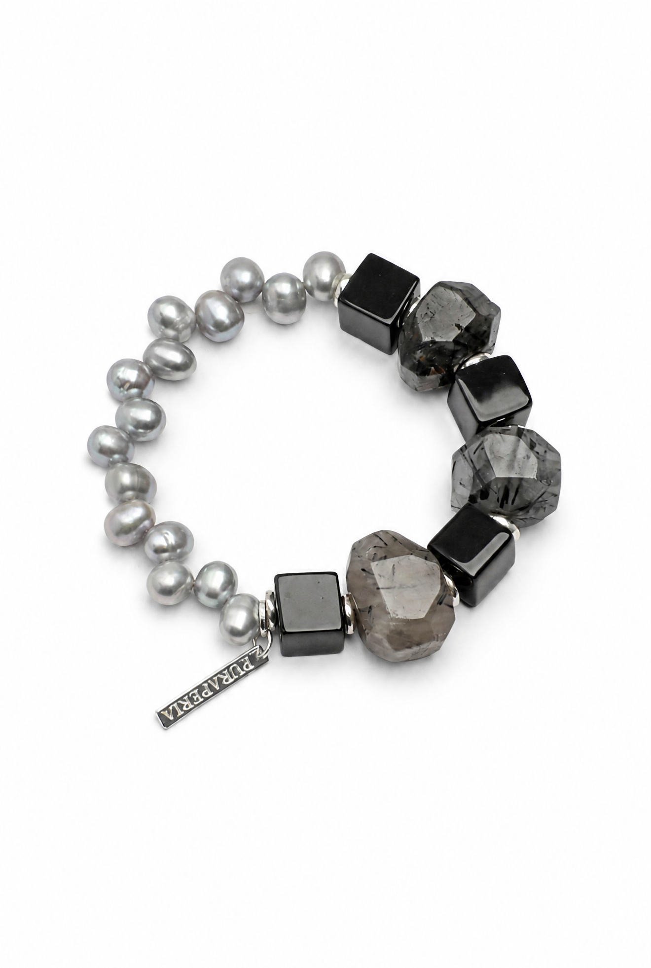 INK STRUCTURE · Rutilated Quartz & Agate Bracelet