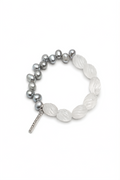 MISTY GLASS · Clear Quartz & Grey Pearl Bracelet