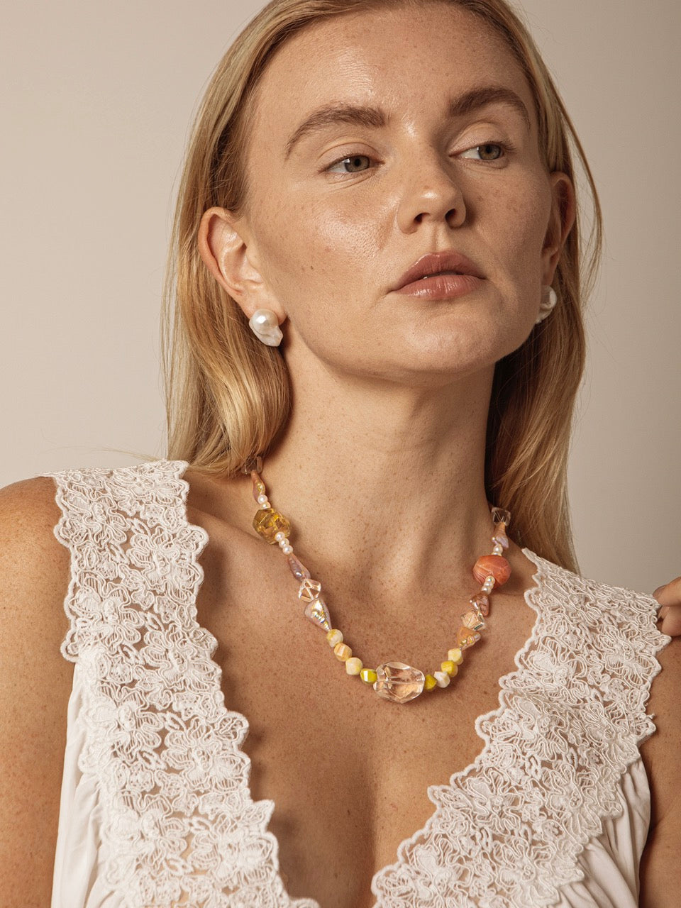 DAWN CRAG · Baroque Pearl & Citrine Necklace