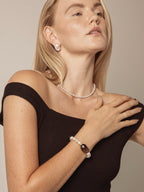 SMOKY GEOMETRY · Smoky Quartz & Pearl Bracelet