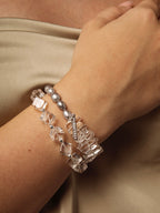 OPTIC GREY · Grey Pearl & Clear Quartz Bracelet