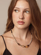 SMOKY STRUCTURE · Onyx & Citrine Necklace