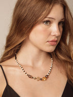 SMOKY STRUCTURE · Onyx & Citrine Necklace